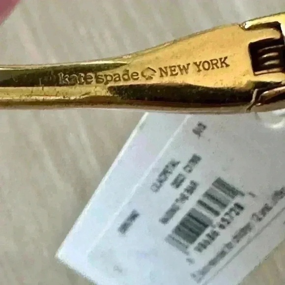 Kate Spade New York Gold Tone Lady Marmalade Crystal Hinged Bangle Bracelet - Picture 5 of 8